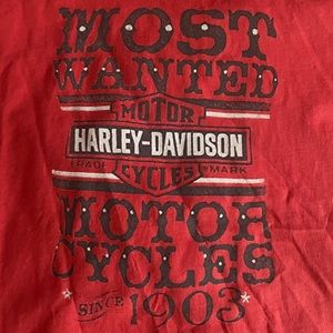 Red short sleeved Harley Davidson shirt